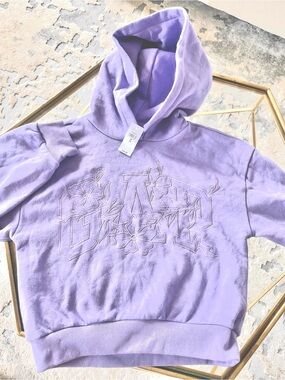GAP Lilac Hooded Sweatshirt with Floral Outline